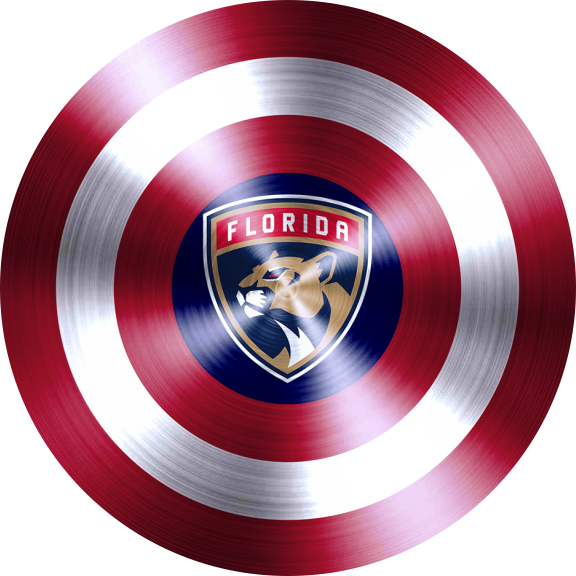 Captain American Shield With Florida Panthers Logo vinyl decal